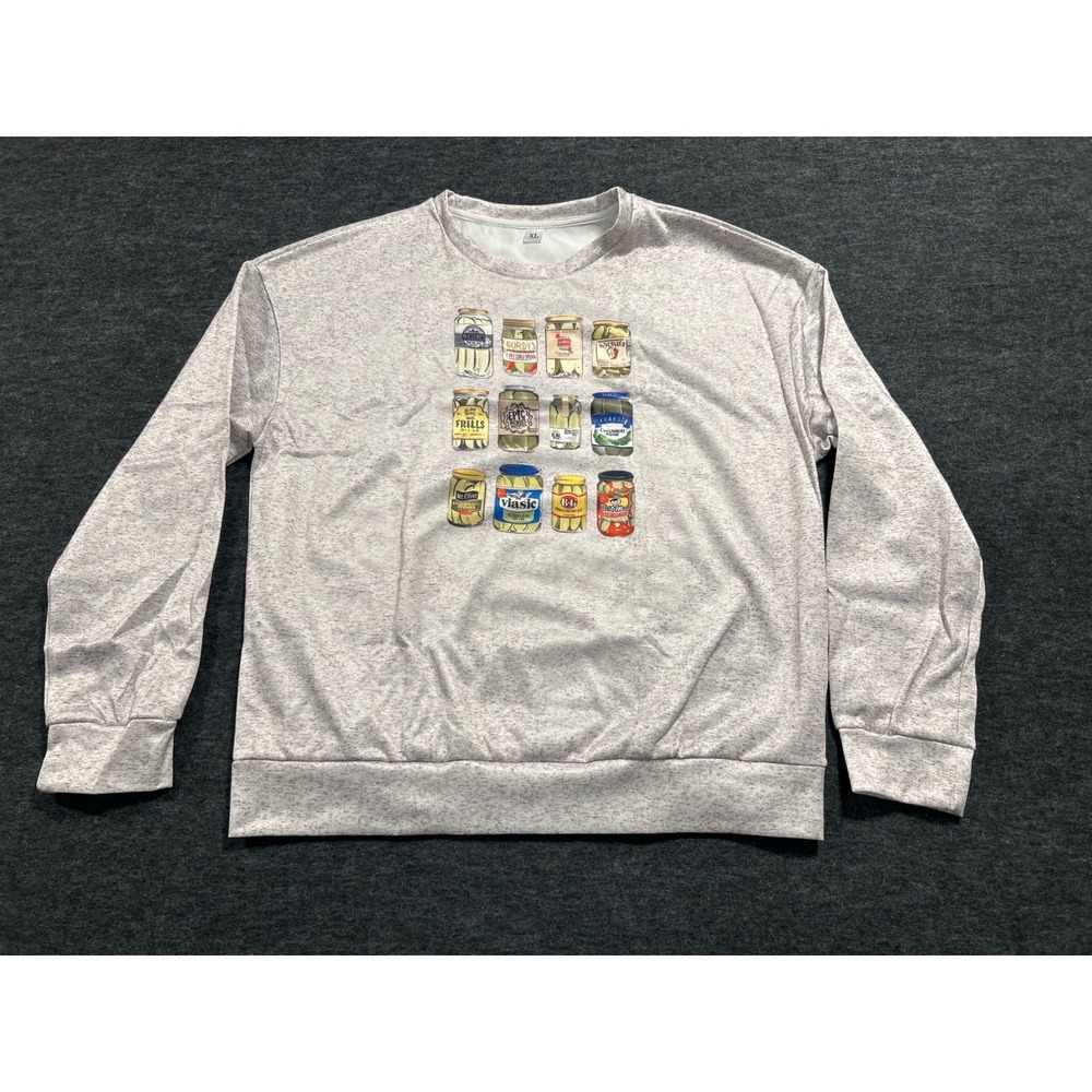 Unbranded Vintage Canned Pickle Jars Graphic Sweatshirt Unisex XL Fleece
